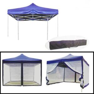 10' x 10' Canopy W/Mosquito Net Foldable Blue