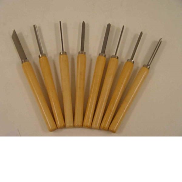 8 PC WOOD LATHE CHISEL SET TURNING WOODWORKING SKEW PARTING SPEAR