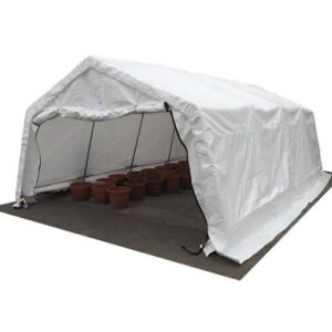 Canopy set 12x20 white tarp Fully covered with walls no windows