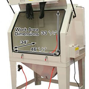 Industrial sand blaster cabinet 990L with large front opening WITH FREE AIR FILTERATION DUST COLLECTOR VACCUM
